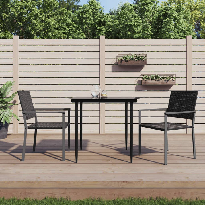 Gartenstühle 4 Stk. Schwarz 54X62,5X89 Cm Poly Rattan