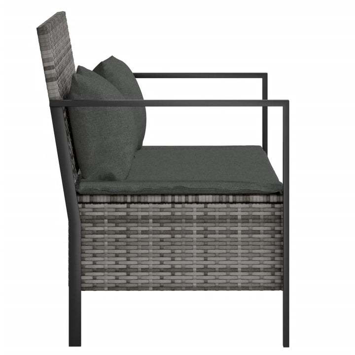 Gartenbank 2-Sitzer Mit Kissen Poly Rattan