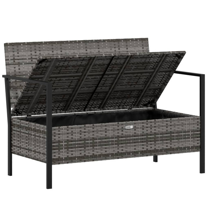 Gartenbank 2-Sitzer Mit Kissen Poly Rattan