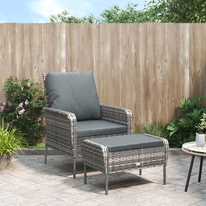 Gartenstuhl Mit Fußhocker Poly Rattan