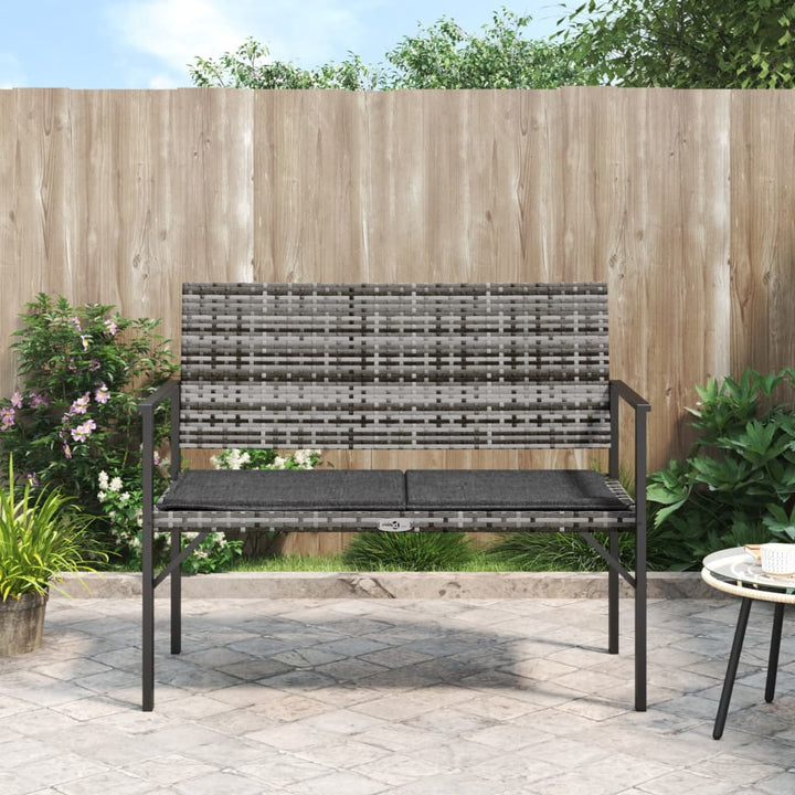 Gartenbank 2-Sitzer Mit Kissen Poly Rattan