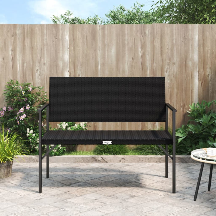 Gartenbank 2-Sitzer Mit Kissen Poly Rattan