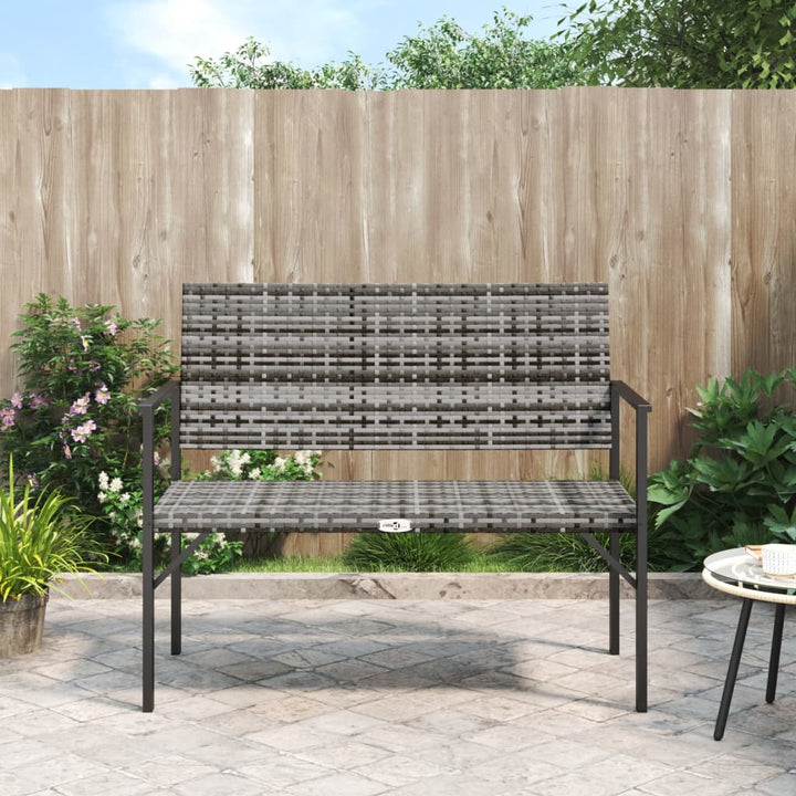 Gartenbank 2-Sitzer Mit Kissen Poly Rattan