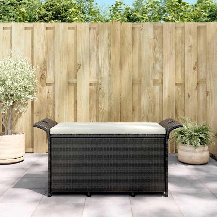 Truhenbank Mit Polster 138 Cm Poly Rattan