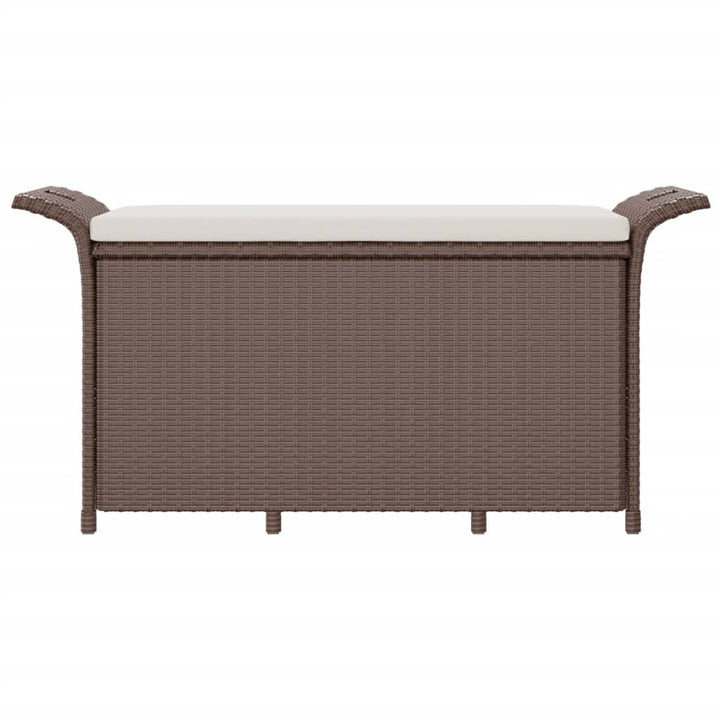 Gartenbank Mit Kissen Braun 116X46X57 Cm Poly Rattan