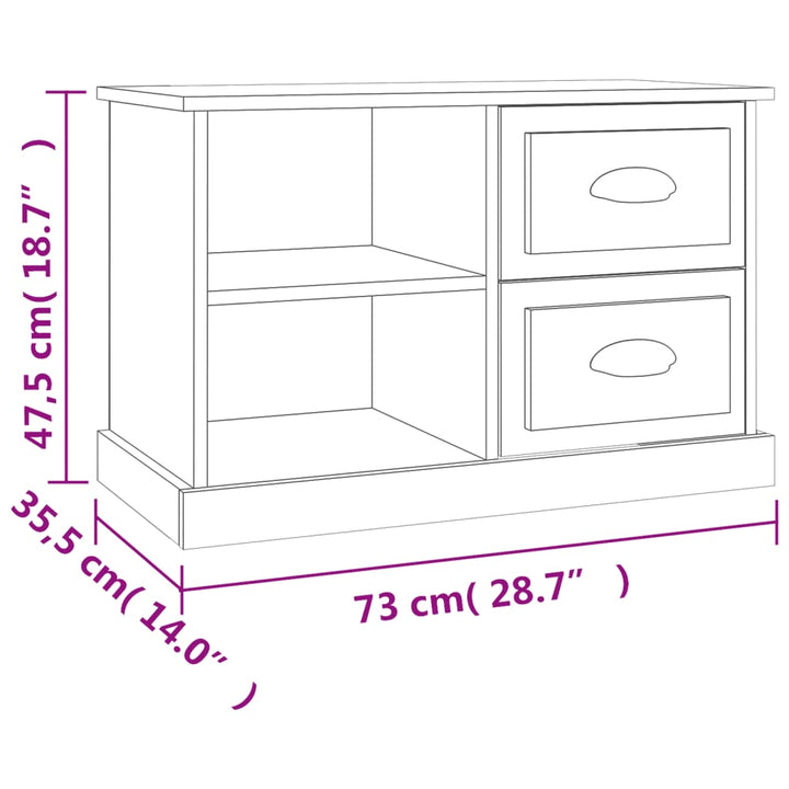 Tv-Schrank Braun Eichen-Optik 73X35,5X47,5 Cm Holzwerkstoff