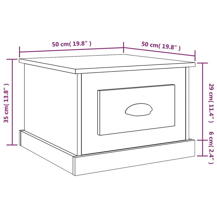 Couchtisch 50X50X35 Cm Holzwerkstoff