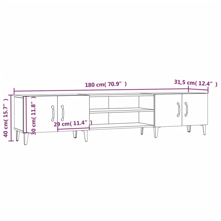 Tv-Schrank 180X31,5X40 Cm Holzwerkstoff