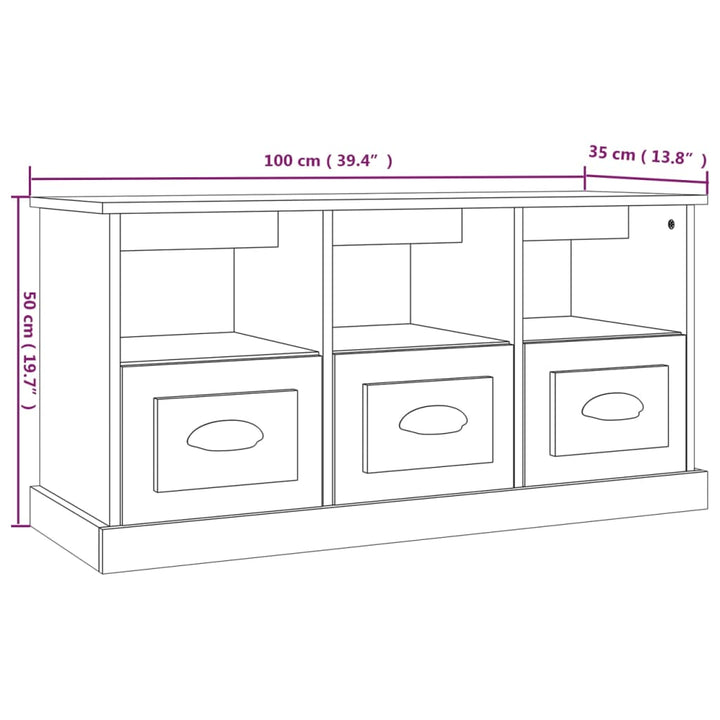 Tv-Schrank 100X35X50 Cm Holzwerkstoff