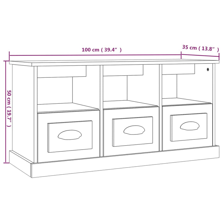 Tv-Schrank 100X35X50 Cm Holzwerkstoff