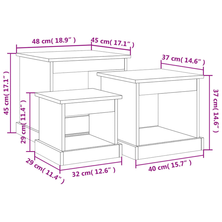 Couchtische 3 Stk. Holzwerkstoff