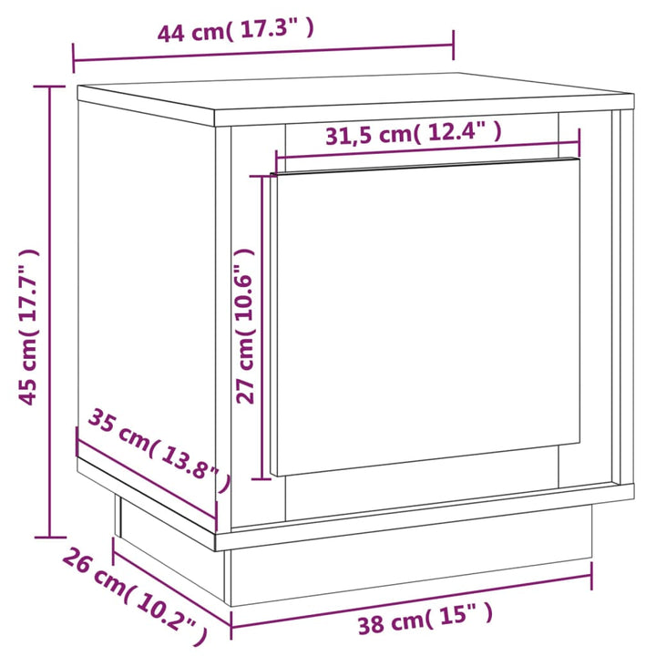 Nachttisch Sonoma-Eiche 44X35X45 Cm Holzwerkstoff