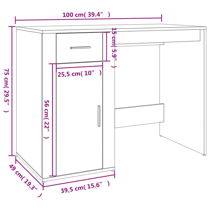 Schreibtisch Mit Stauraum Holzwerkstoff