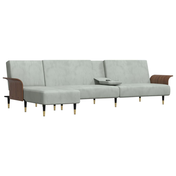 Schlafsofa In L-Form 279X140X70 Cm Samt