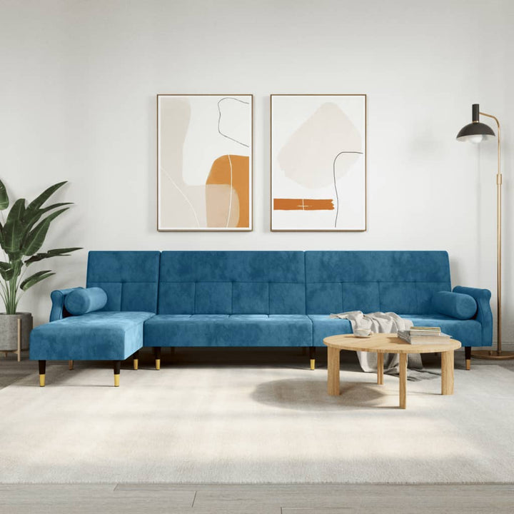 Schlafsofa In L-Form 271X140X70 Cm Samt