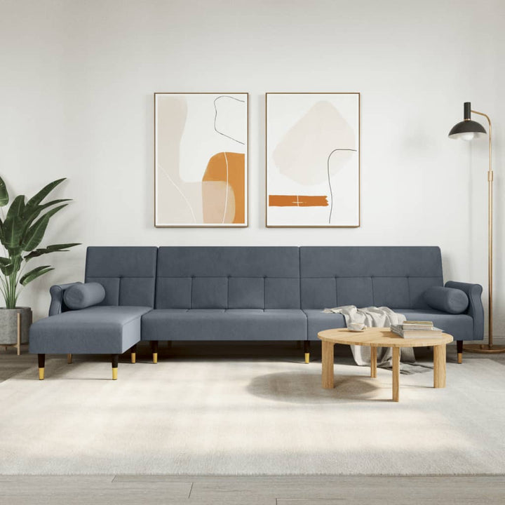 Schlafsofa In L-Form 271X140X70 Cm Samt