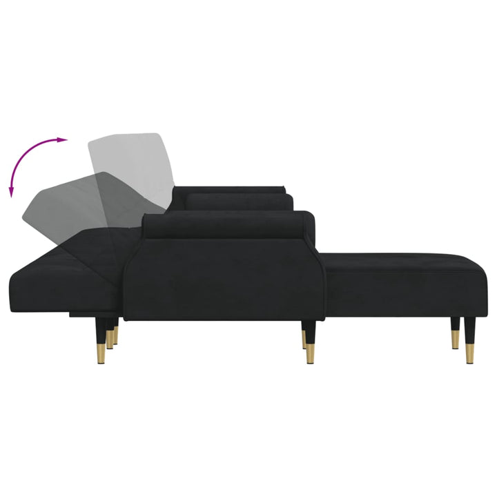 Schlafsofa In L-Form 271X140X70 Cm Samt