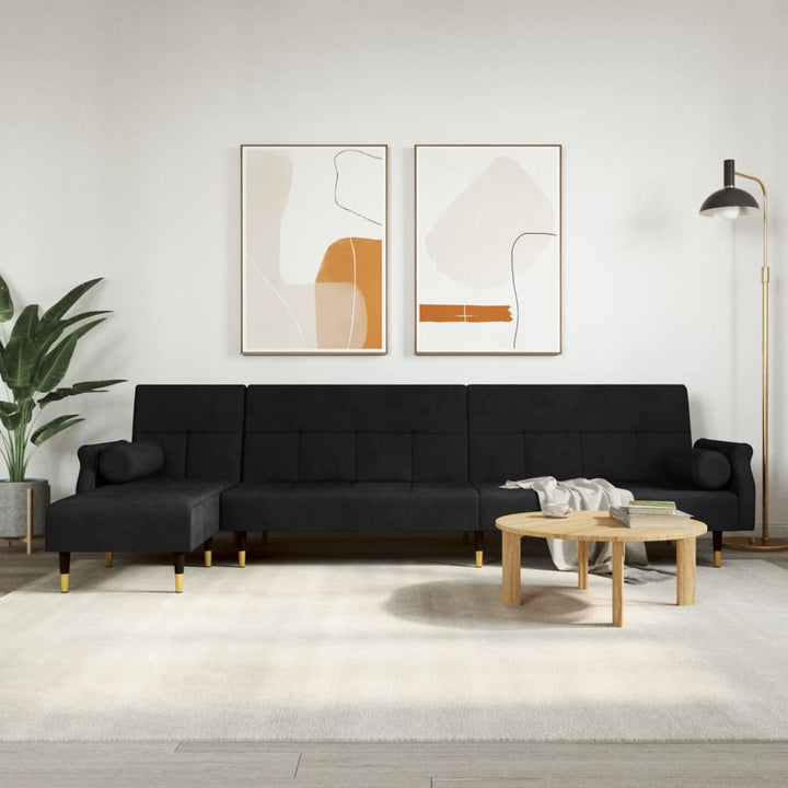 Schlafsofa In L-Form 271X140X70 Cm Samt