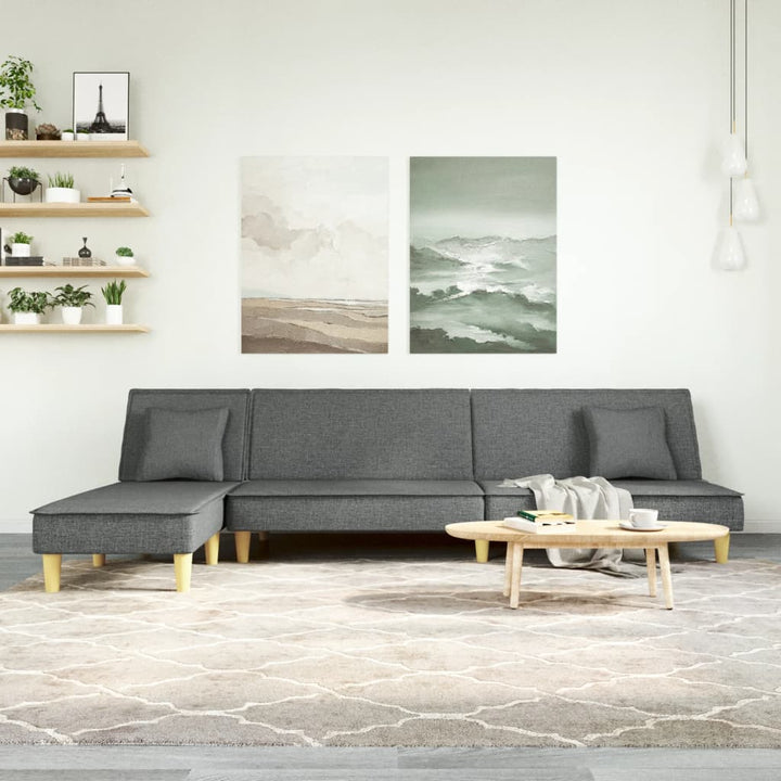 Schlafsofa In L-Form 255X140X70 Cm Stoff