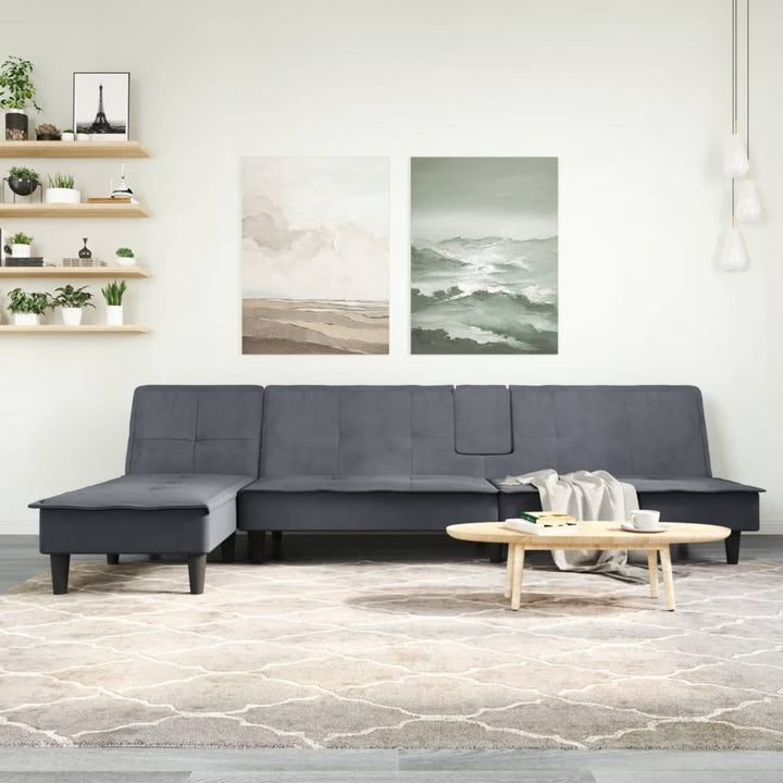 Schlafsofa In L-Form 255X140X70 Cm Samt