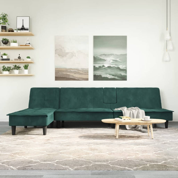 Schlafsofa In L-Form 255X140X70 Cm Samt