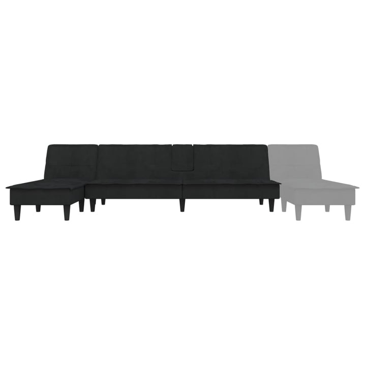 Schlafsofa In L-Form 255X140X70 Cm Samt