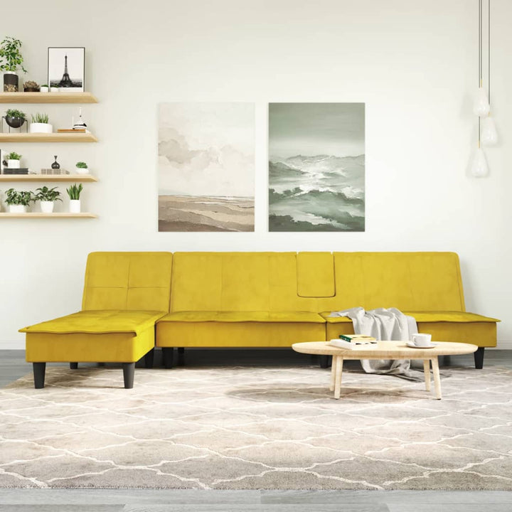 Schlafsofa In L-Form 255X140X70 Cm Samt