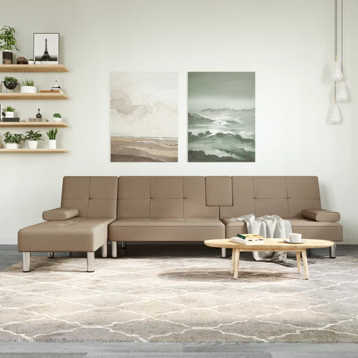 Schlafsofa In L-Form 255X140X70 Cm Kunstleder