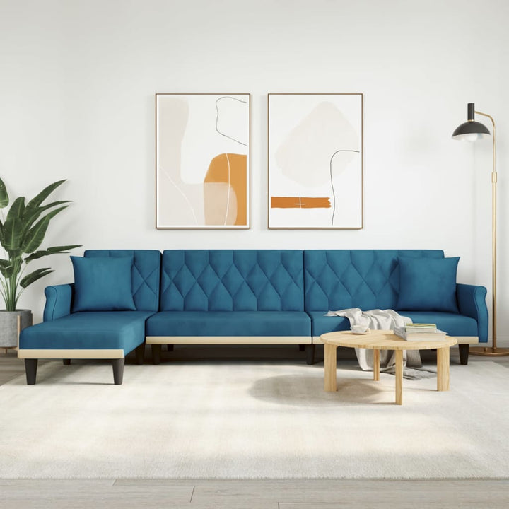 Schlafsofa In L-Form 271X140X70 Cm Samt