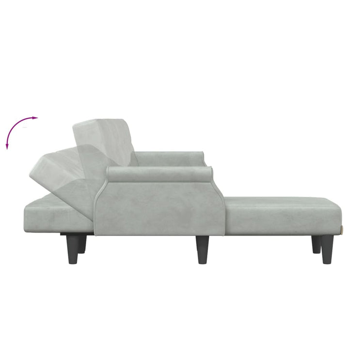 Schlafsofa In L-Form 271X140X70 Cm Samt