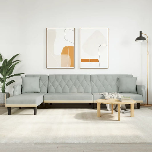 Schlafsofa In L-Form 271X140X70 Cm Samt