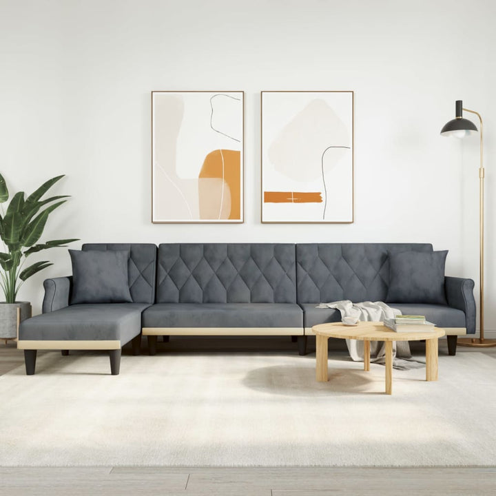 Schlafsofa In L-Form 271X140X70 Cm Samt