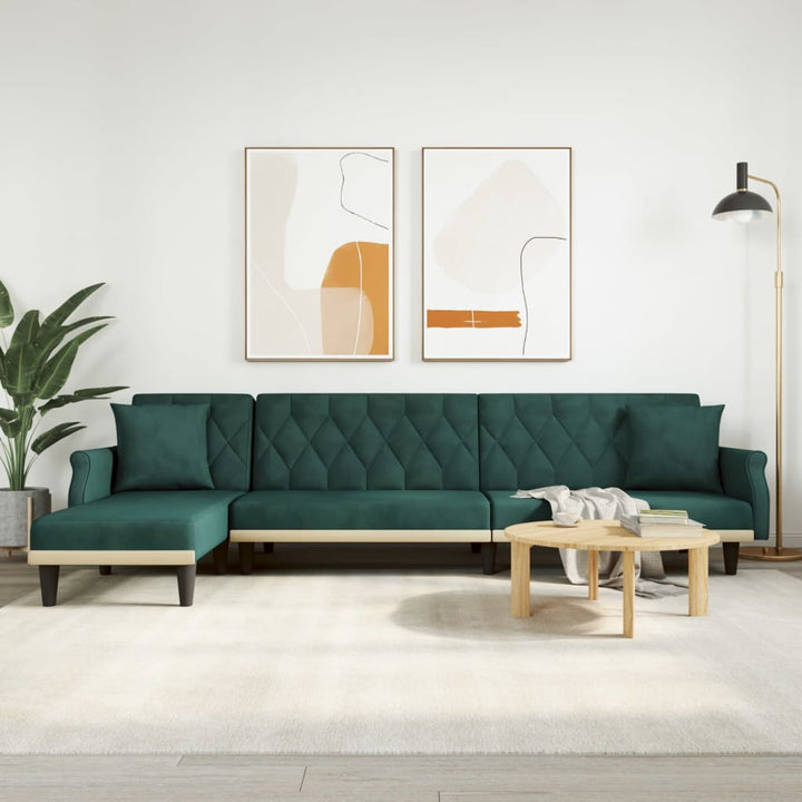 Schlafsofa In L-Form 271X140X70 Cm Samt