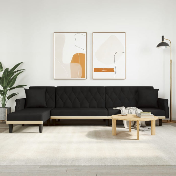 Schlafsofa In L-Form 271X140X70 Cm Samt