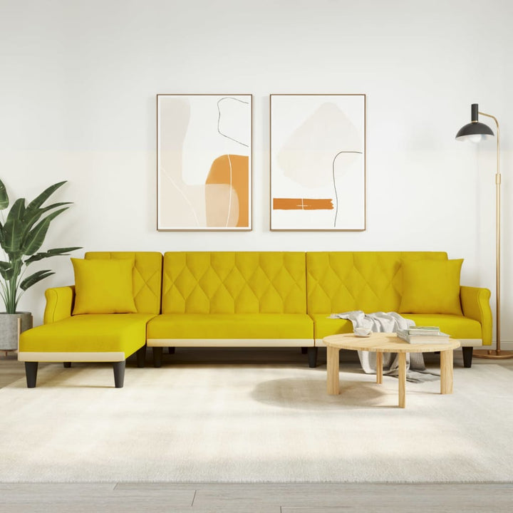 Schlafsofa In L-Form 271X140X70 Cm Samt