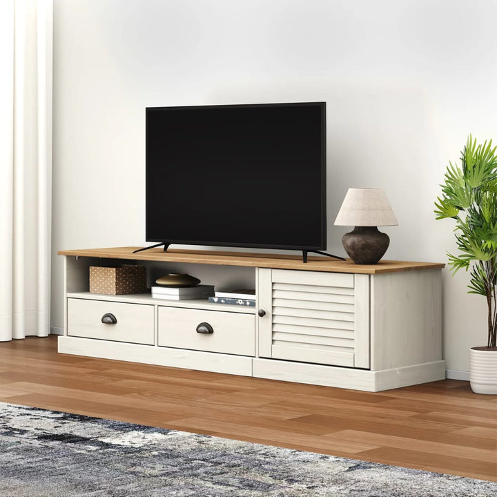 Tv-Schrank Vigo 156X40X40 Cm Massivholz Kiefer