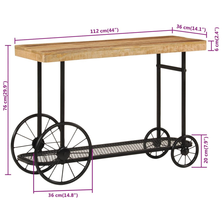 Konsolentisch 112X36X76 Cm Massivholz Mango Und Eisen Anthrazit