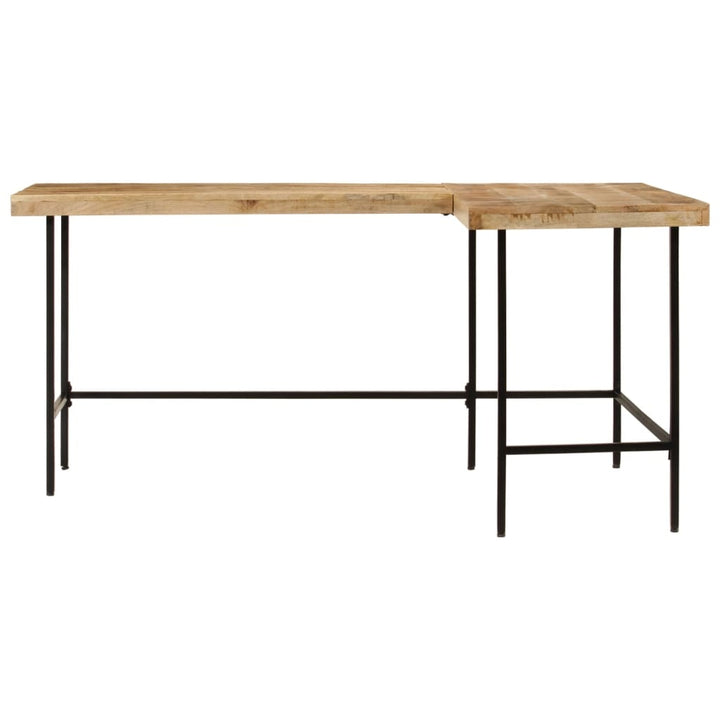 Schreibtisch 165X110X77 Cm Massivholz Mango Und Eisen Natur