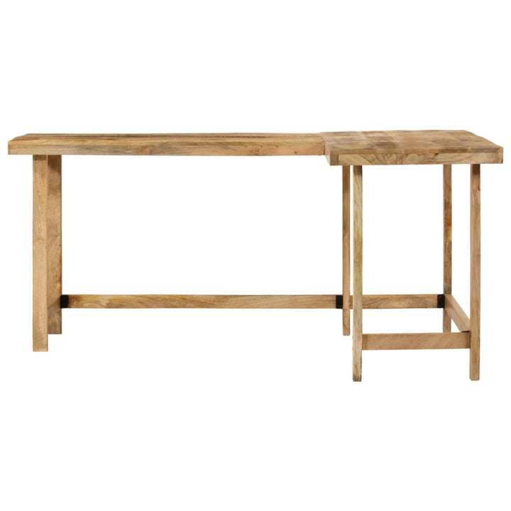 Schreibtisch 165X110X75 Cm Massivholz Mango Dunkelbraun