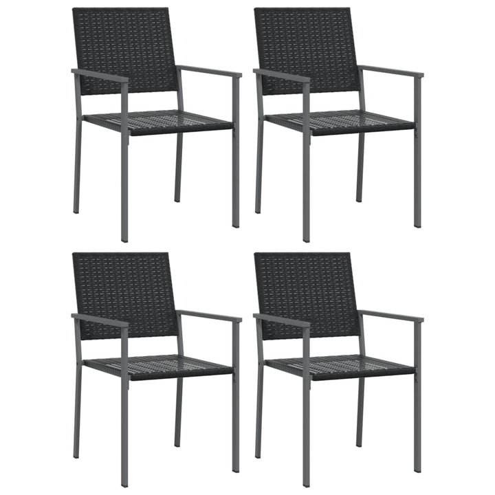 Gartenstühle 4 Stk. Schwarz 54X62,5X89 Cm Poly Rattan