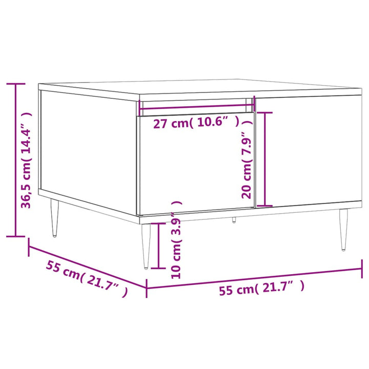 Couchtisch 55X55X36,5 Cm Holzwerkstoff