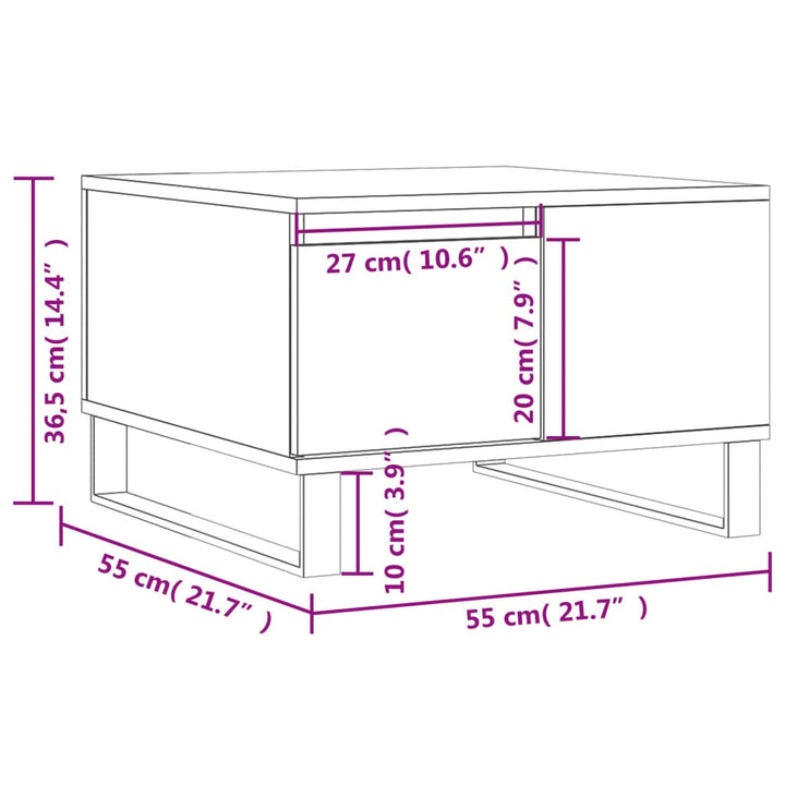 Couchtisch 55X55X36,5 Cm Holzwerkstoff