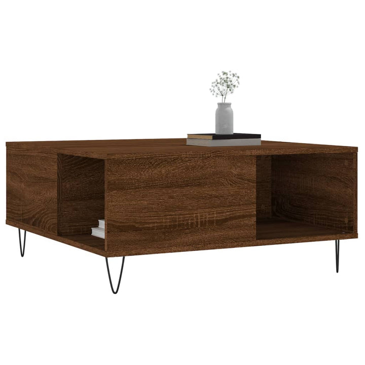 Couchtisch Braun Eichen-Optik 80X80X36,5 Cm Holzwerkstoff