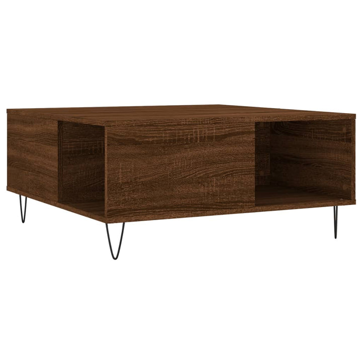 Couchtisch Braun Eichen-Optik 80X80X36,5 Cm Holzwerkstoff