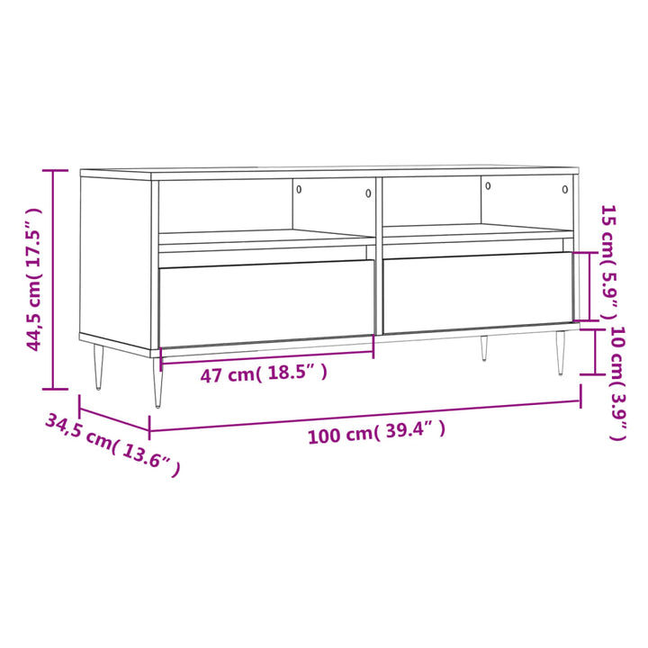 Tv-Schrank 100X34,5X44,5 Cm Holzwerkstoff