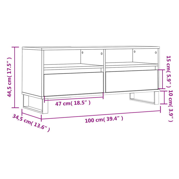 Tv-Schrank 100X34,5X44,5 Cm Holzwerkstoff