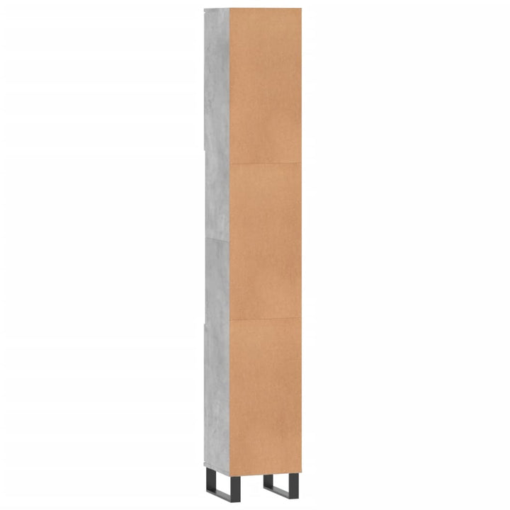 Badschrank Betongrau 30X30X190 Cm Holzwerkstoff