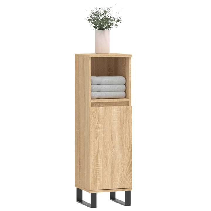 Badschrank Sonoma-Eiche 30X30X100 Cm Holzwerkstoff