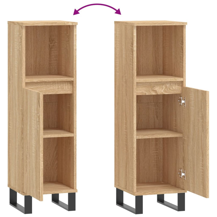 Badschrank Sonoma-Eiche 30X30X100 Cm Holzwerkstoff