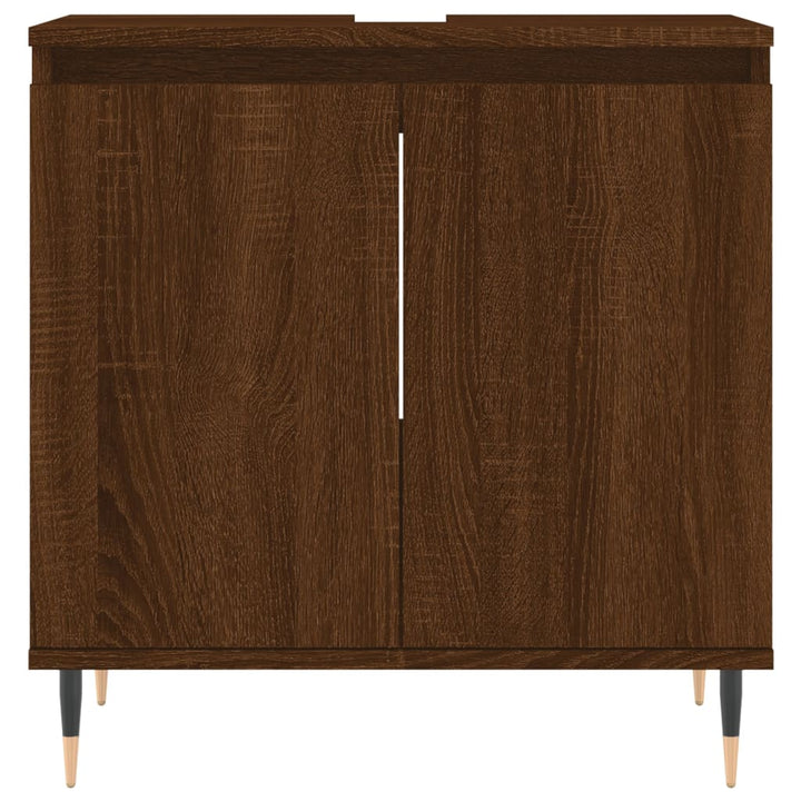 Badschrank Braun Eichen-Optik 58X33X60 Cm Holzwerkstoff